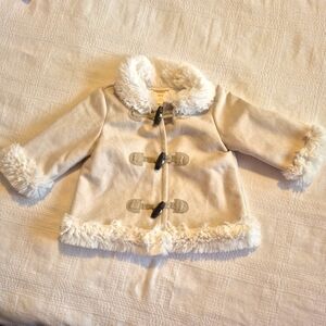 Gymboree girls size 3-6 months girls faux shearling coat EUC